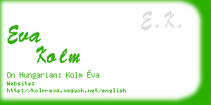eva kolm business card